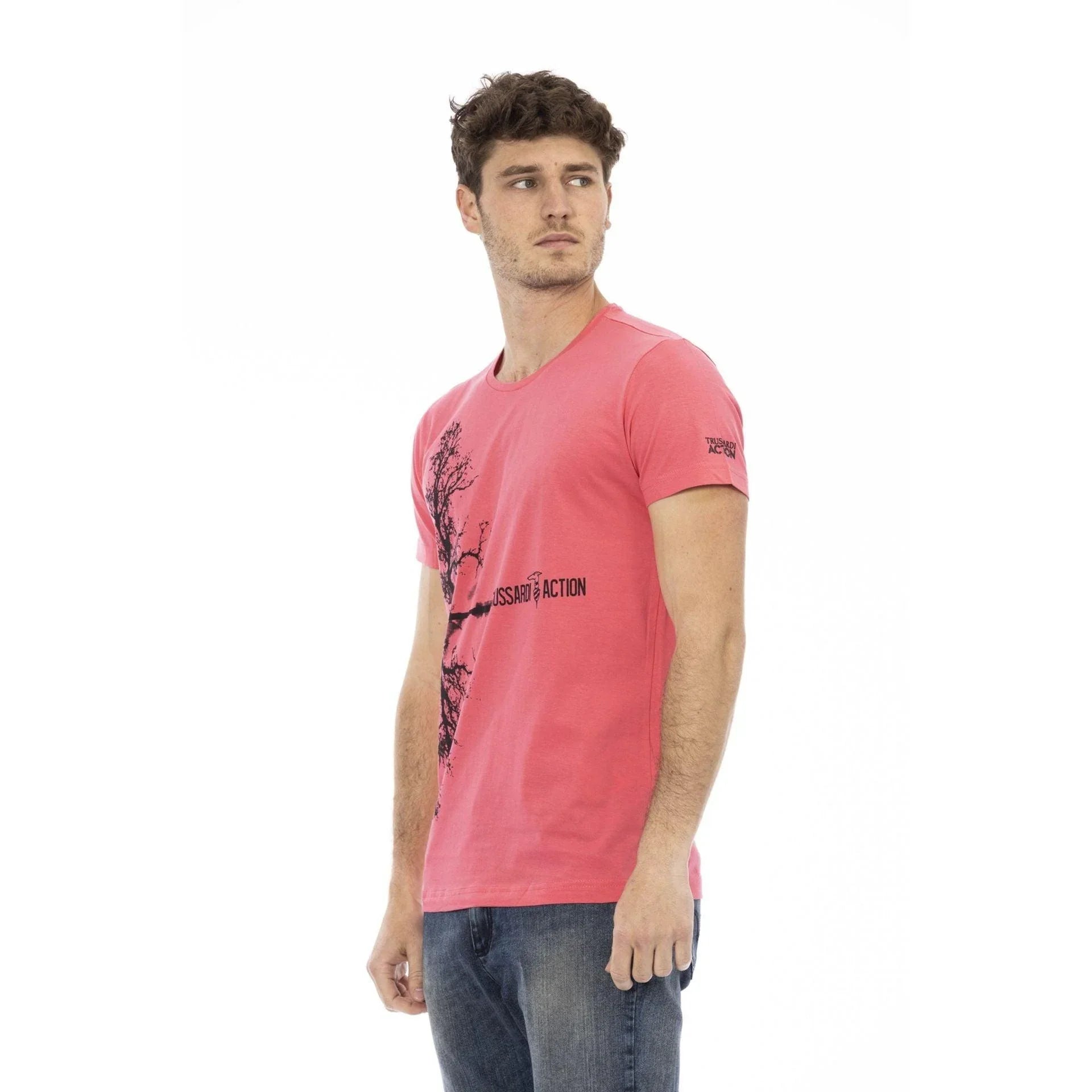 Men Crew-Neck Short-Sleeves T-Shirt – Breathable - Pink -Guocali