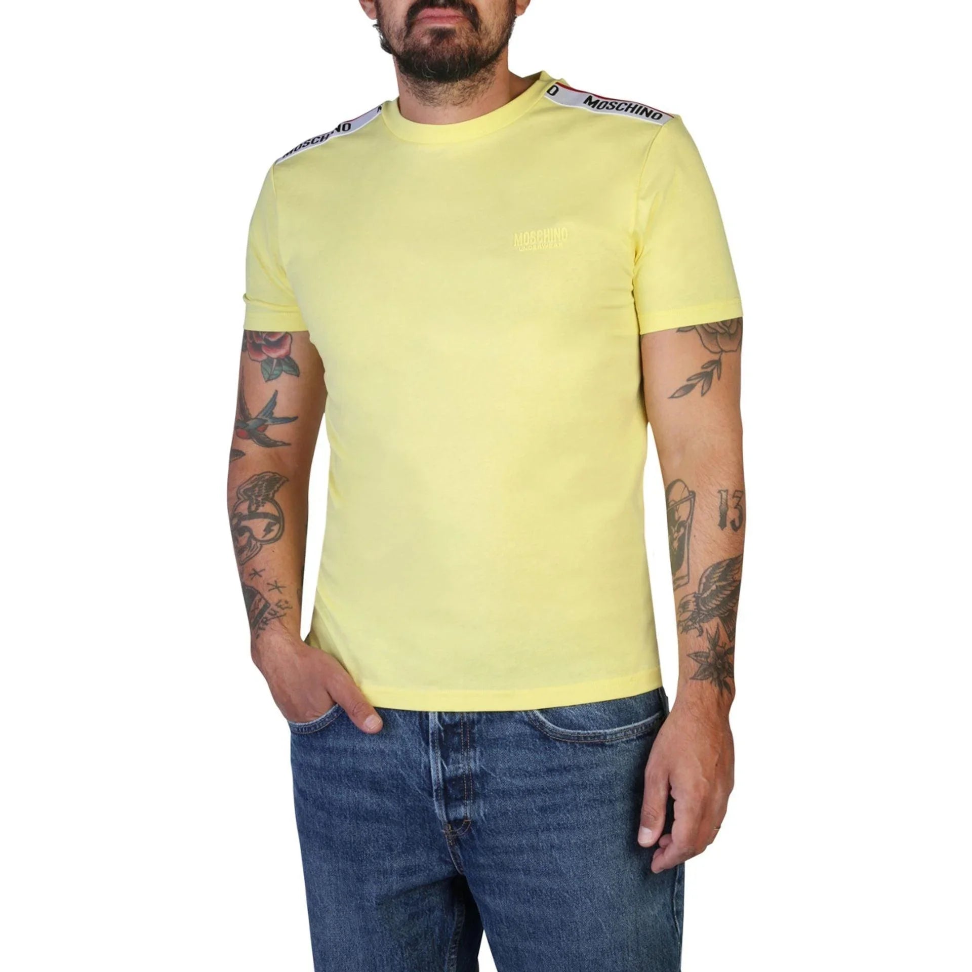 Men Crew-Neck Short-Sleeves T-Shirt – Breathable - Yellow -Guocali