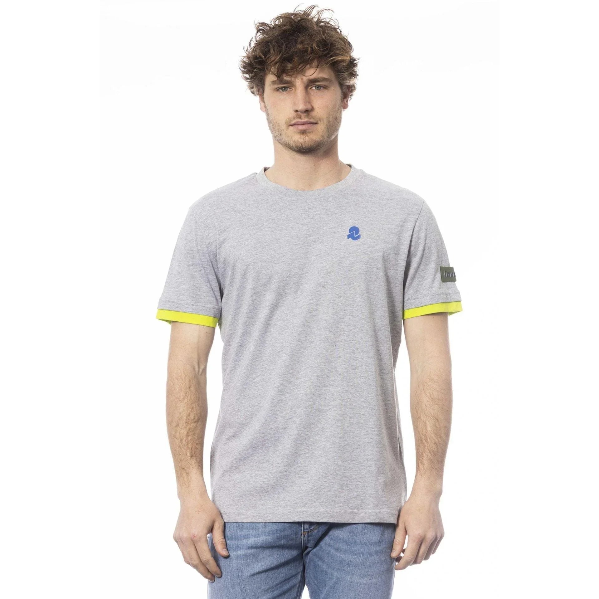 Men Crew-Neck Short-Sleeves T-Shirt – Breathable, Yellow, Blue