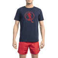 Men Crew-Neck Short-Sleeves T-Shirt – Stretchable - Navy -Guocali