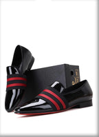 Men Dress Apron Toe Loafers - Slip-On Flat Formal Dress Shoes