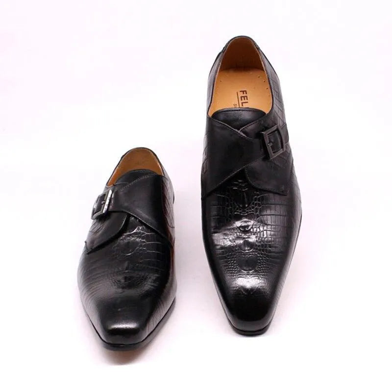 Men Formal Dress Loafers - Buckles Monk Strap Formal Dress Shoes