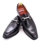 Men Horse Bit Dress Loafers - Slip-On Formal Dress Shoes