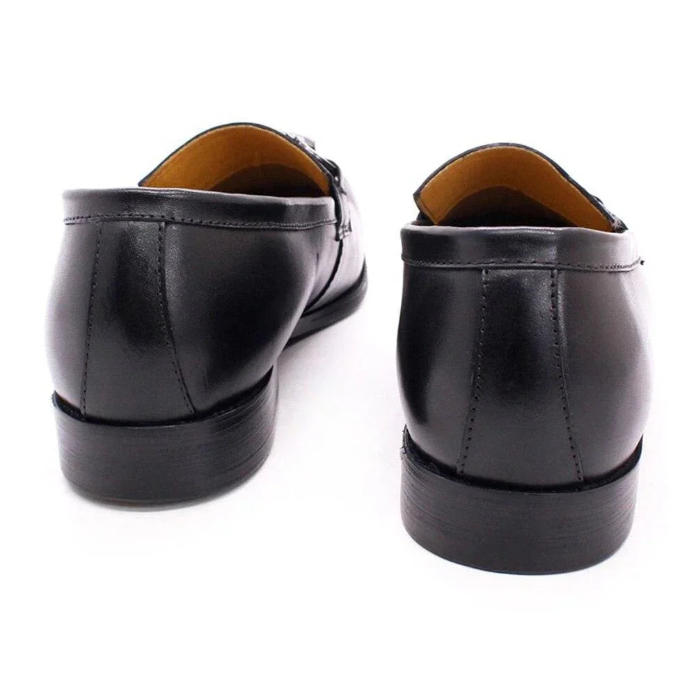 Men Horse Bit Dress Loafers - Slip-On Formal Dress Shoes
