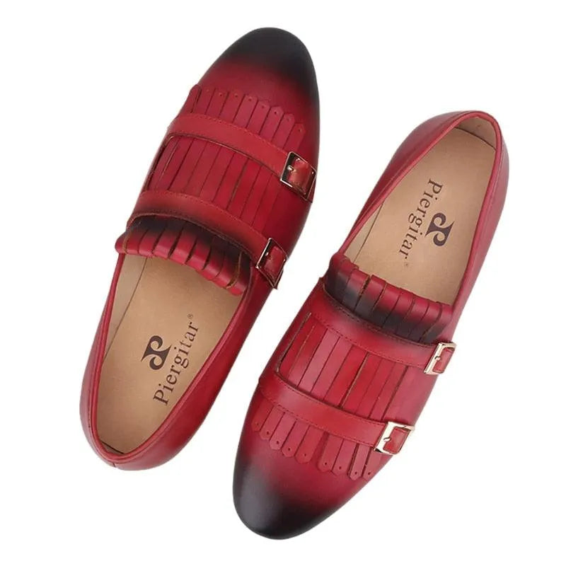 Men Kiltie Dress Loafers - Buckles, Straps Monk Strap Formal Dress Shoes