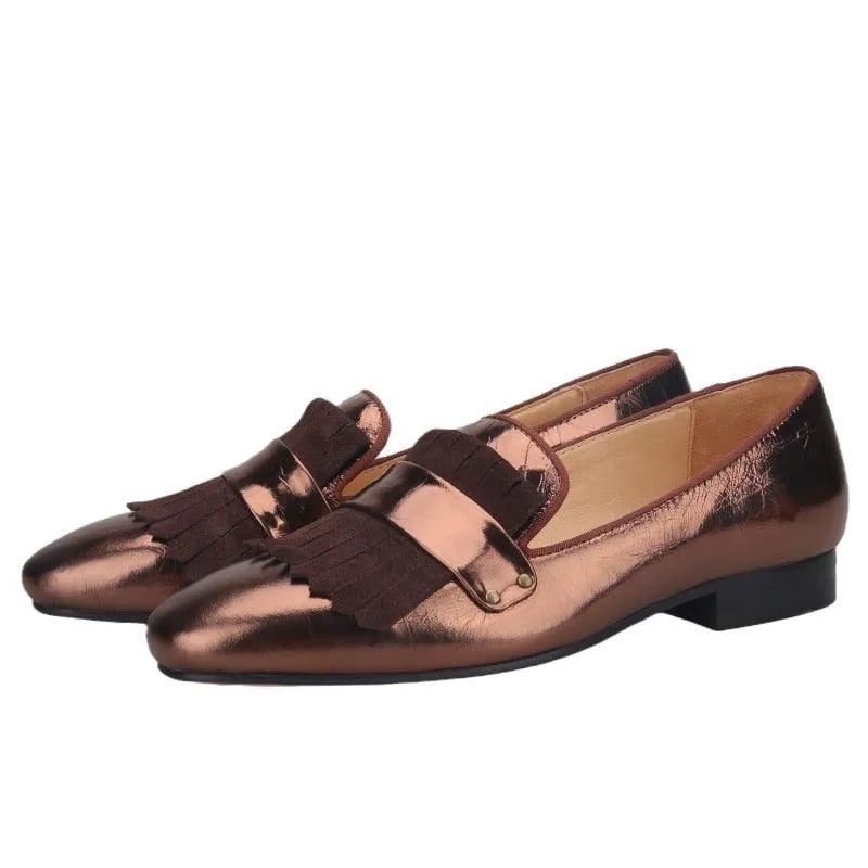 Men Kiltie Dress Loafers - Slip-On Formal Dress Shoes