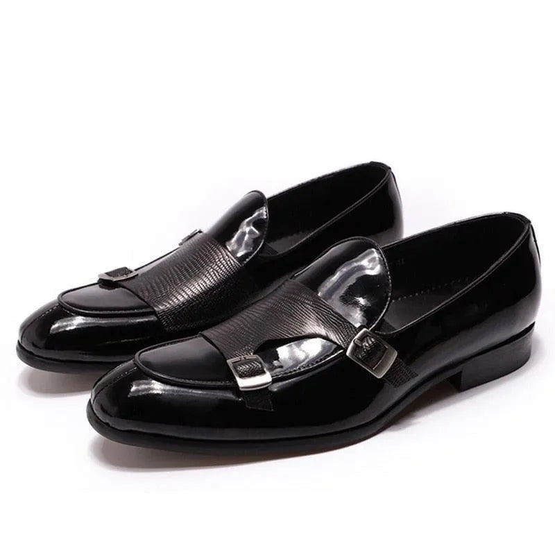 men loafers - patent leather, leather, rubber