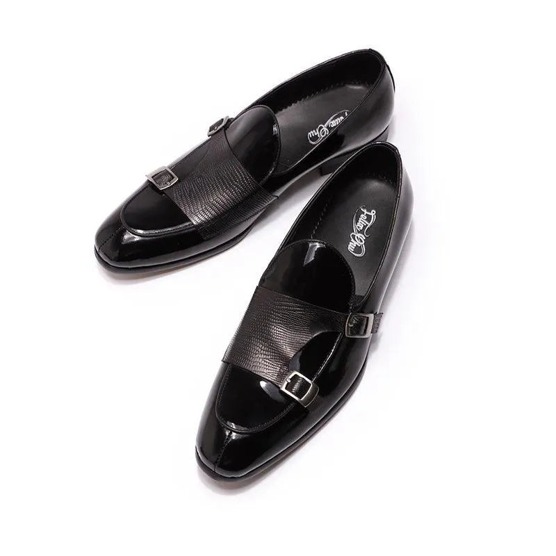 men loafers - patent leather, leather, rubber