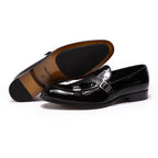 men loafers - patent leather, leather, rubber