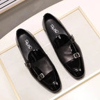 men loafers - patent leather, leather, rubber