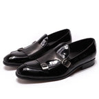 men loafers - patent leather, leather, rubber