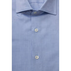 Men Long Sleeves Cotton Dress Shirt – Breathable - Blue -Guocali