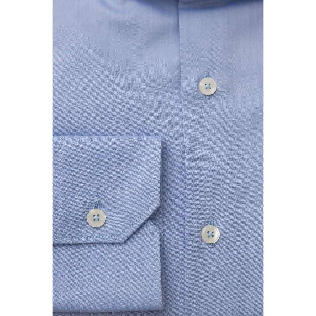 Men Long Sleeves Cotton Dress Shirt – Breathable - Blue -Guocali