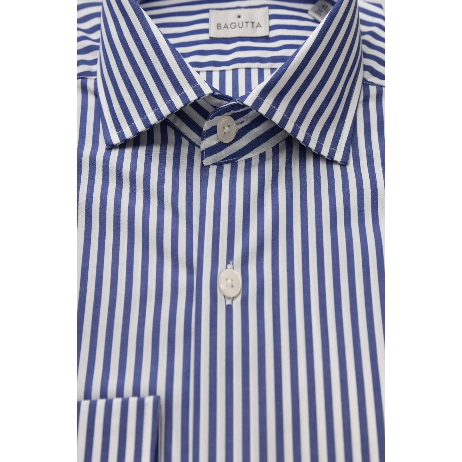 Men Long Sleeves Cotton Dress Shirt – Breathable - Blue, White -Guocali