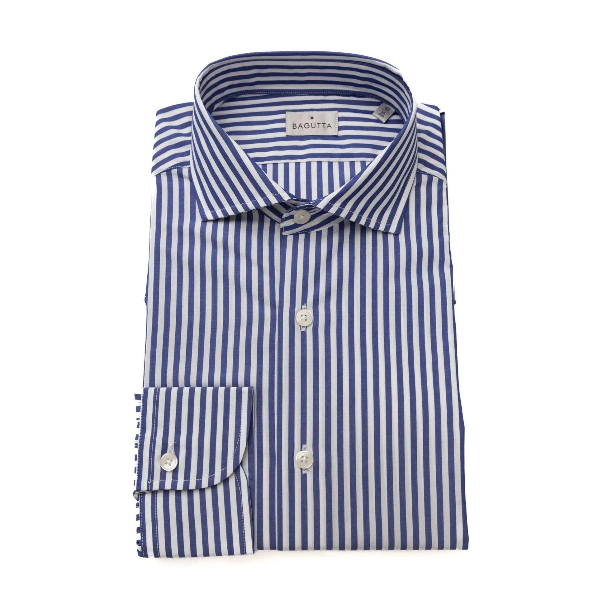 Men Long Sleeves Cotton Dress Shirt – Breathable - Blue, White -Guocali