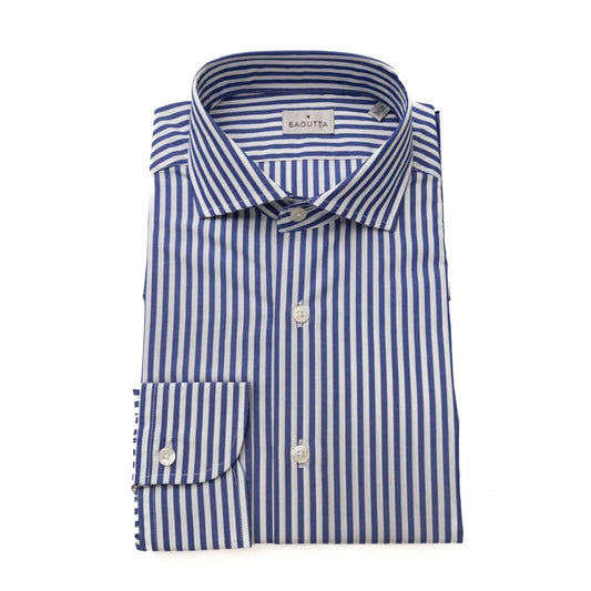 Men Long Sleeves Cotton Dress Shirt – Breathable - Blue, White -Guocali
