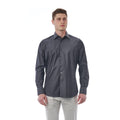 Men Long Sleeves Cotton Dress Shirt – Stretchable - Gray -Guocali