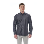 Men Long Sleeves Cotton Dress Shirt – Stretchable - Gray -Guocali
