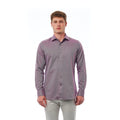 Men Long Sleeves Cotton Slim Fit Dress Shirt – Breathable - Purple, Gray -Guocali