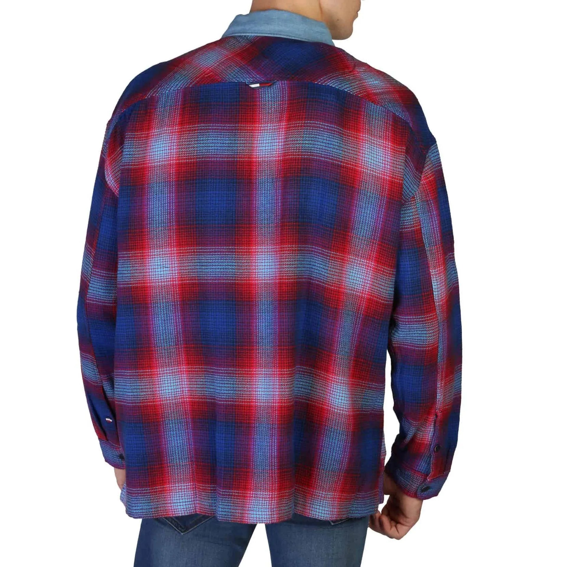 Men Long Sleeves Plaid Casual Shirt – Breathable - Red, Blue, White -Guocali