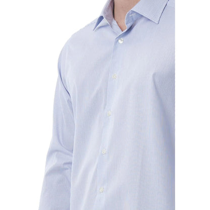 Men Long Sleeves Regular Fit Cotton Dress Shirt – Breathable - Blue -Guocali