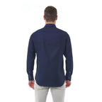 Men Long Sleeves Regular Fit Cotton Dress Shirt – Breathable - Navy, Blue -Guocali