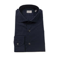 Men Long Sleeves Slim Fit Cotton Dress Shirt – Stretchable - Navy, Blue -Guocali