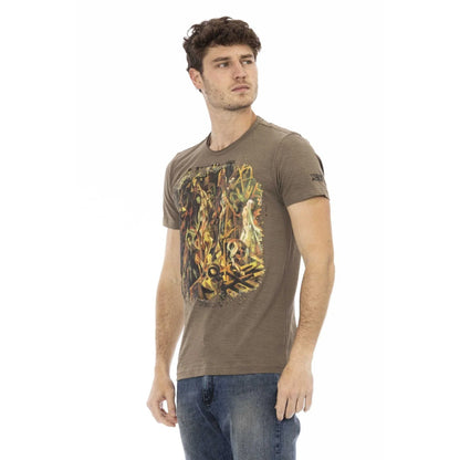 Men Round-Neck Short-Sleeves T-Shirt – Breathable - Brown, Multicolor -Guocali