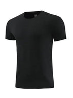 Men Round-Neck Short-Sleeves T-Shirt – Moisture-Wicking - Black -Guocali