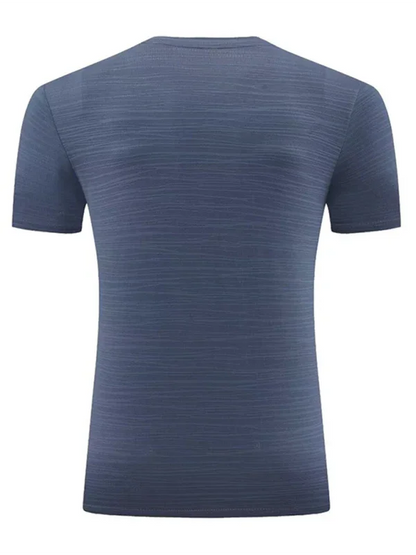 Men Round-Neck Short-Sleeves T-Shirt – Moisture-Wicking - Black -Guocali