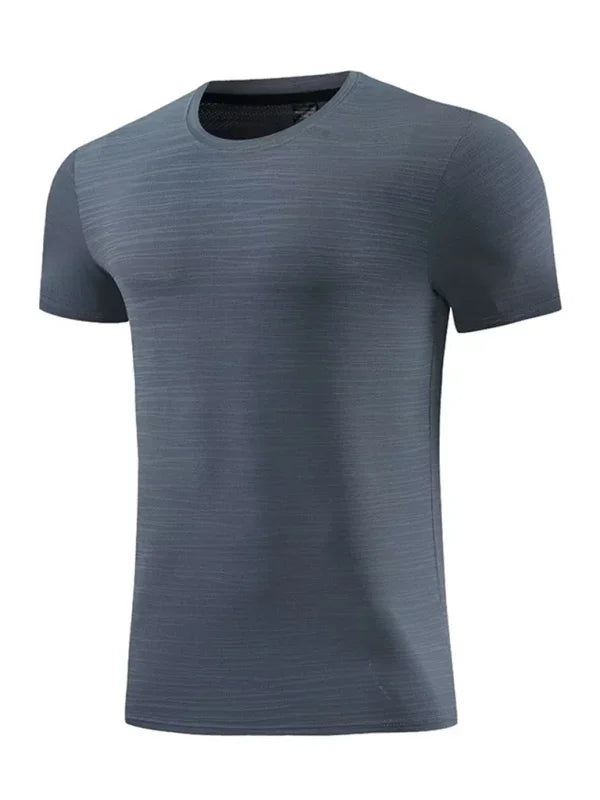 Men Round-Neck Short-Sleeves T-Shirt – Moisture-Wicking - Black -Guocali