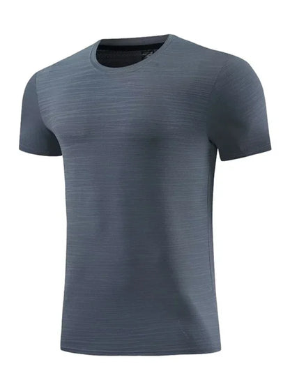 Men Round-Neck Short-Sleeves T-Shirt – Moisture-Wicking - Black -Guocali