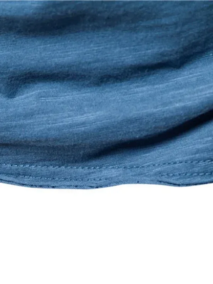 Men's Round-Neck Short-Sleeves T-Shirt – Lightweight - Red -Guocali