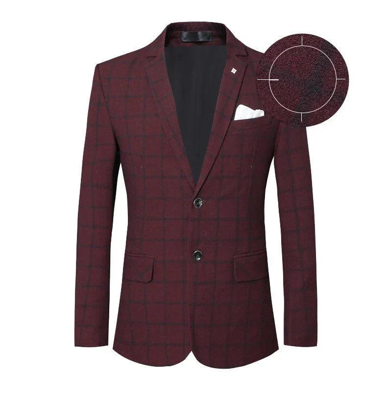Men's Suit Jacket - Breathable Blazer, Red, Gray