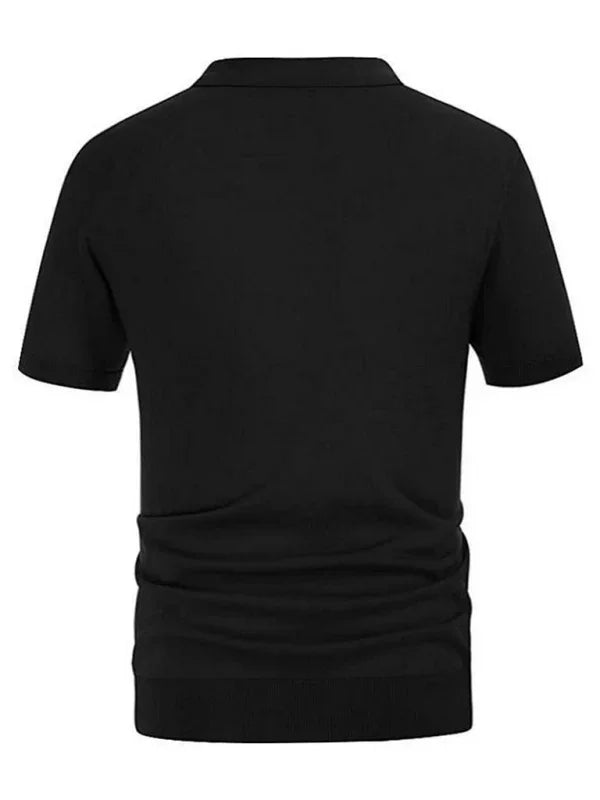 Men Short Sleeves Polo Shirt – Stretchable - Black -Guocali