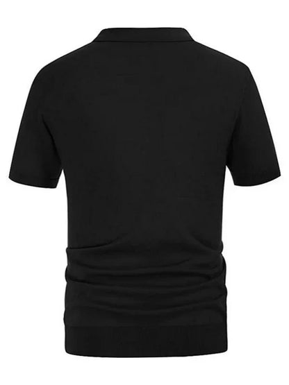 Men Short Sleeves Polo Shirt – Stretchable - Black -Guocali