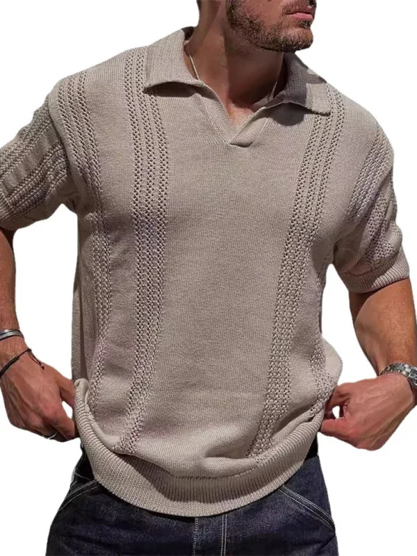 Men Short Sleeves Polo Shirt – Stretchable - White -Guocali