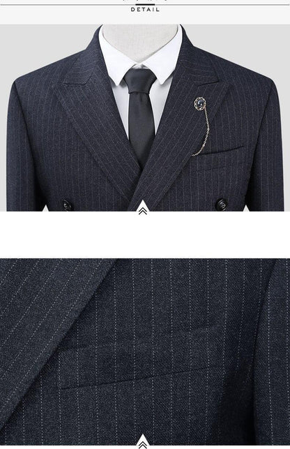 Men Suit - Albert Striped 3-Piece Suit - 3-Piece Suit - Guocali