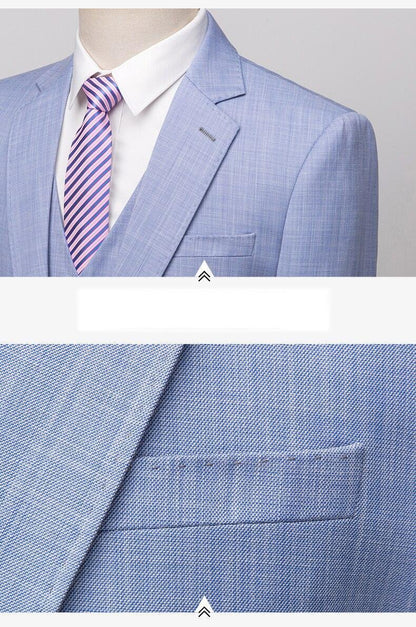 Men Suit - Carlo Blue 3-Piece Suit - 3-Piece Suit - Guocali