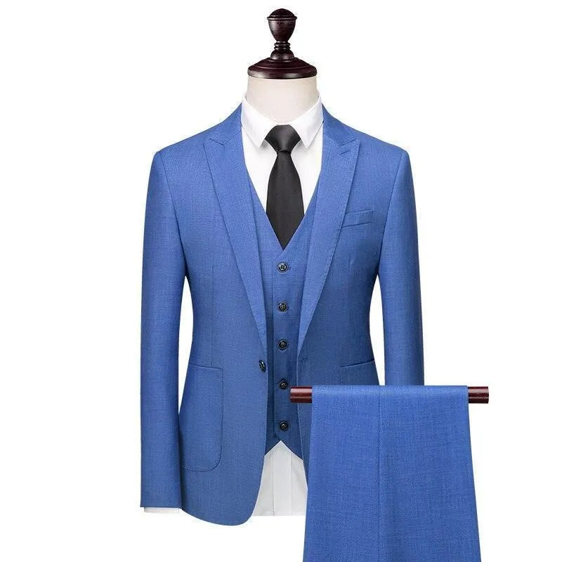 Elegant Men’s Suit - Solid Single-Breasted