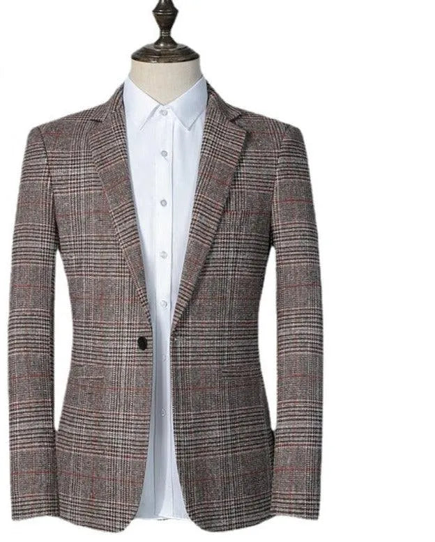 Men Suit Jacket - Breathable Blazer - Light Brown, Beige, Gray, Black