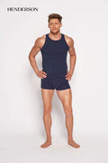 Men Undershirt Vest Singlet - Sleeveless Navy -Guocali