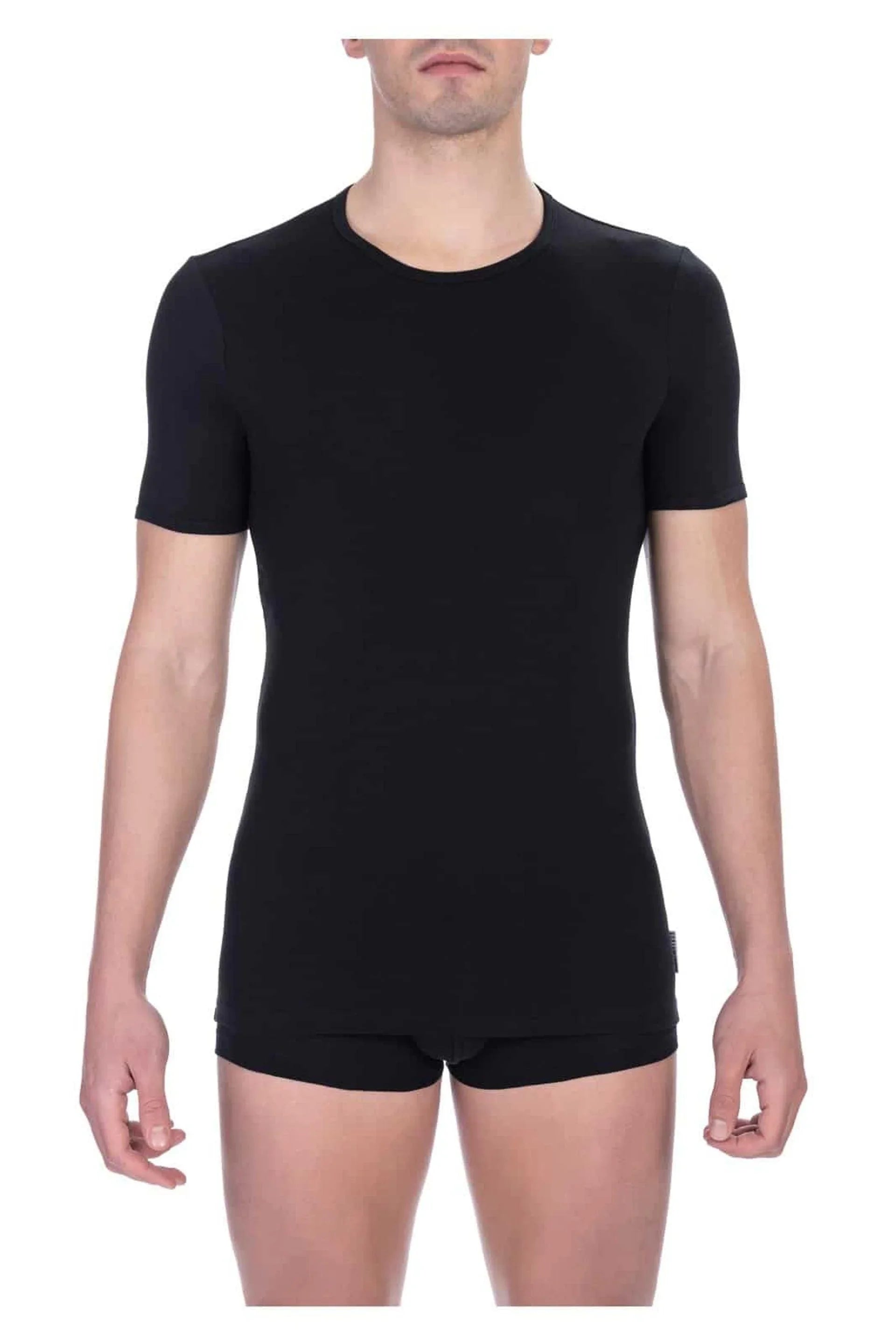 Men Underwear T-Shirts - Stretchable - Short-Sleeves Black -Guocali