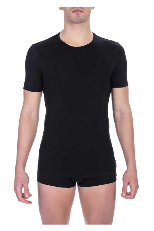 Men Underwear T-Shirts - Stretchable - Short-Sleeves Black -Guocali