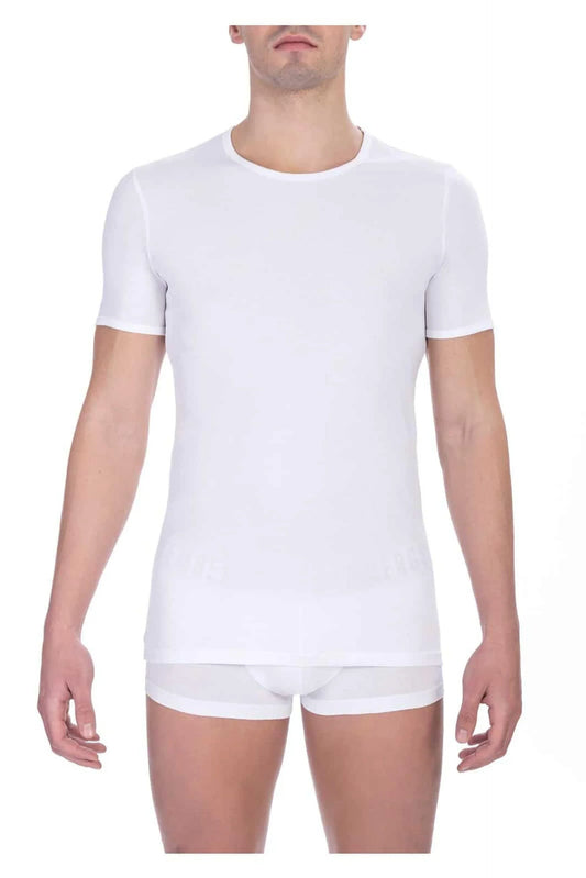 Men Underwear T-shirts - Stretchable - Short-Sleeves White -Guocali