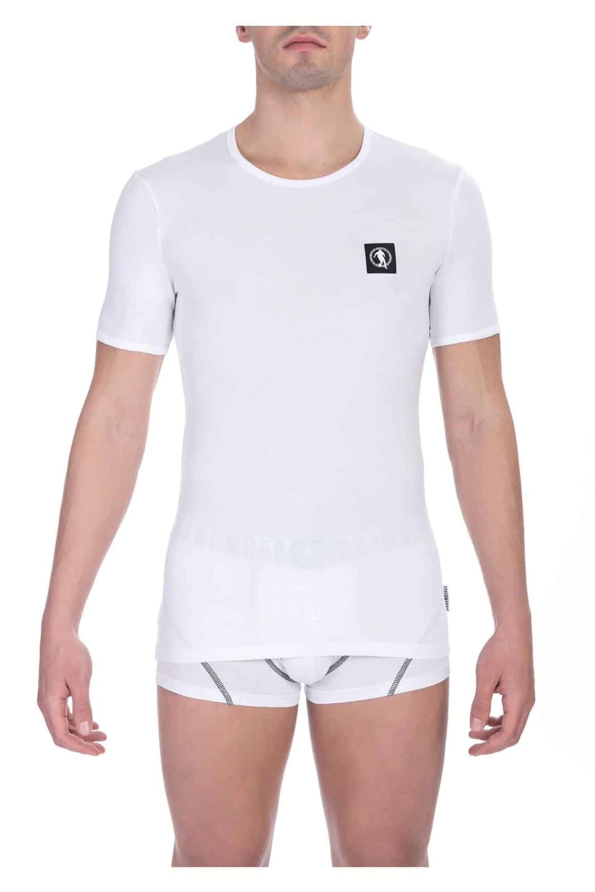 Men Underwear T-shirts - Stretchable - Short-Sleeves White -Guocali