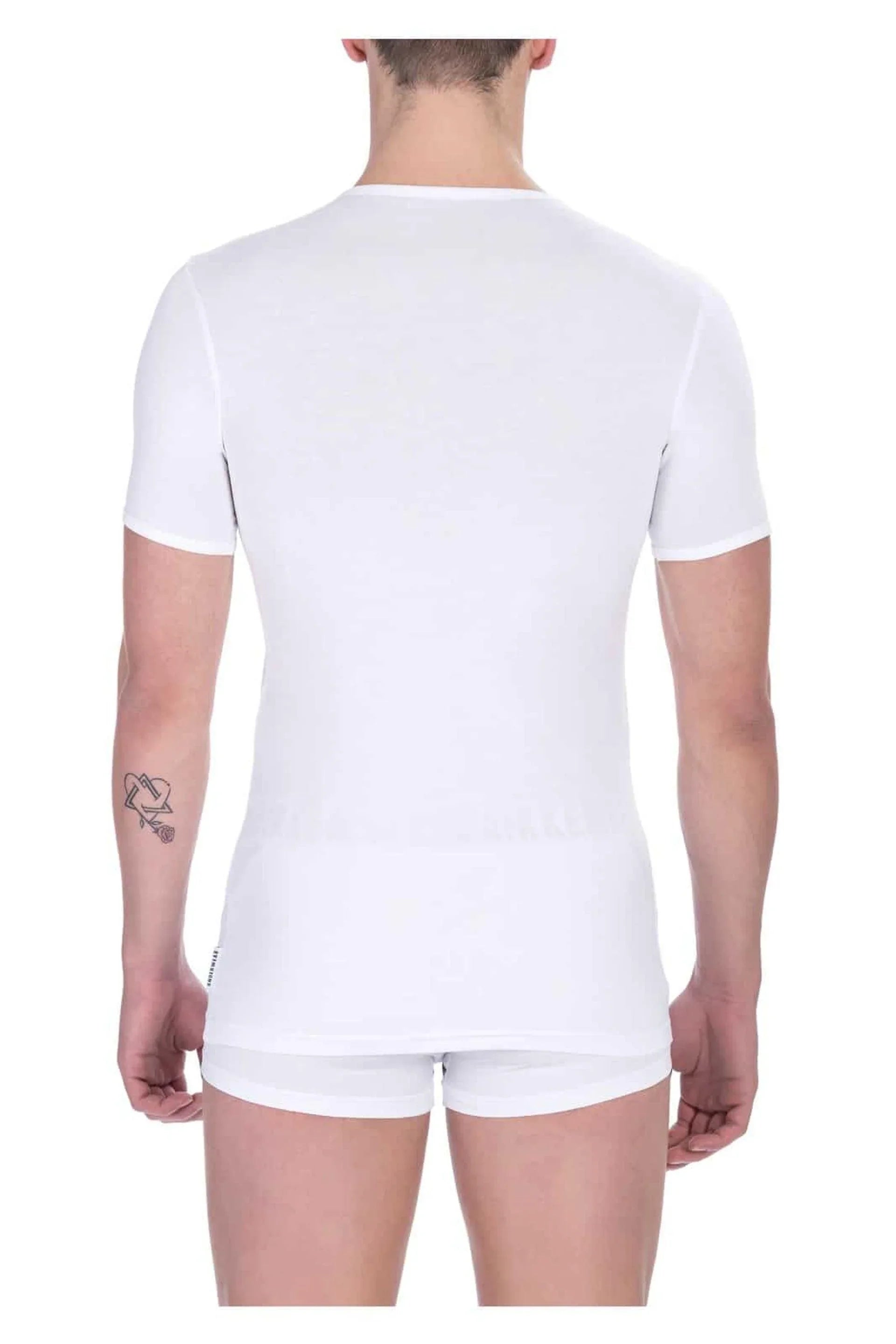 Men Underwear T-shirts - Stretchable - Short-Sleeves White -Guocali