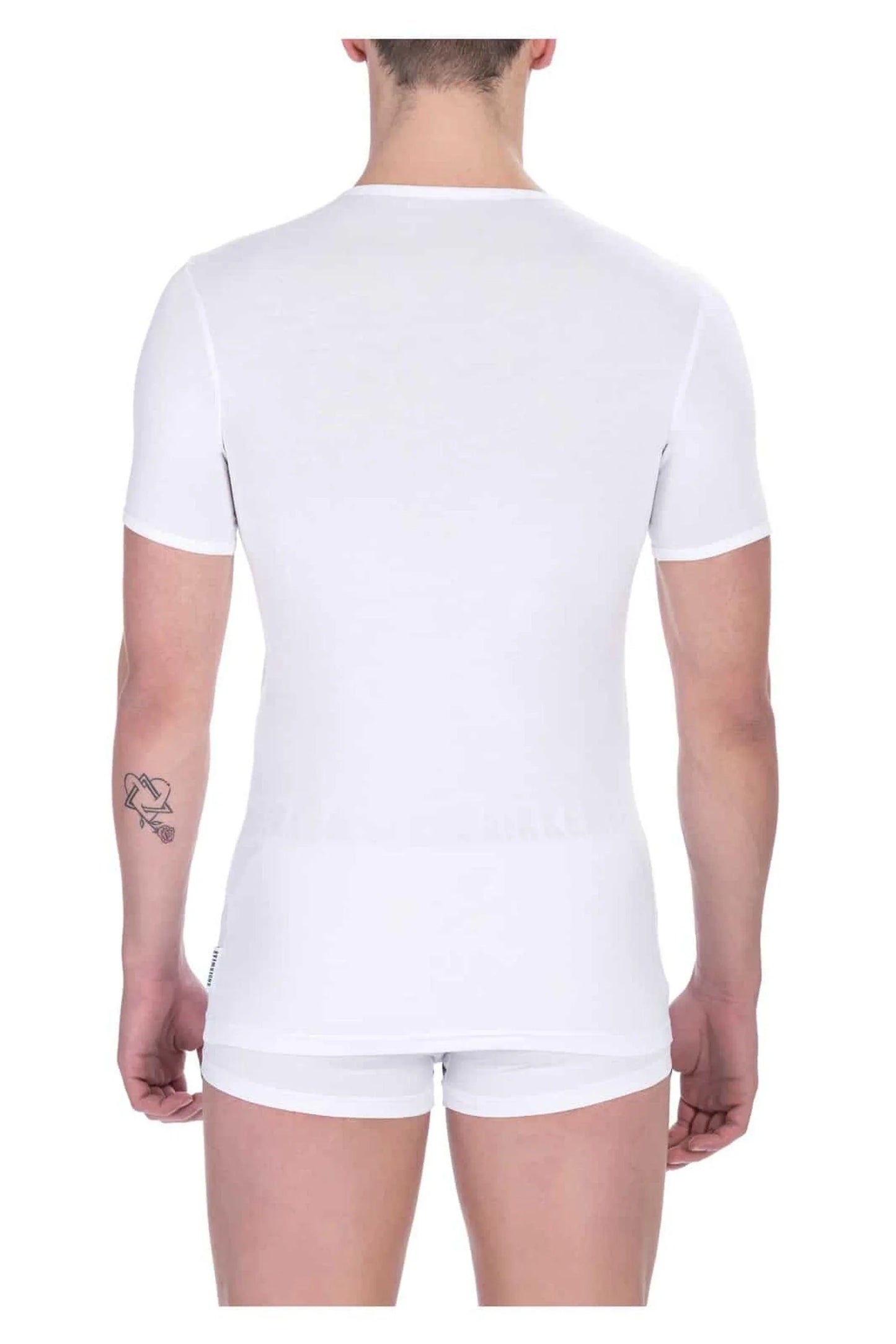 Men Underwear T-Shirts - Stretchable - Short-Sleeves White -Guocali