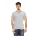 Men V-Neck Short-Sleeves T-Shirt – Breathable - Gray -Guocali