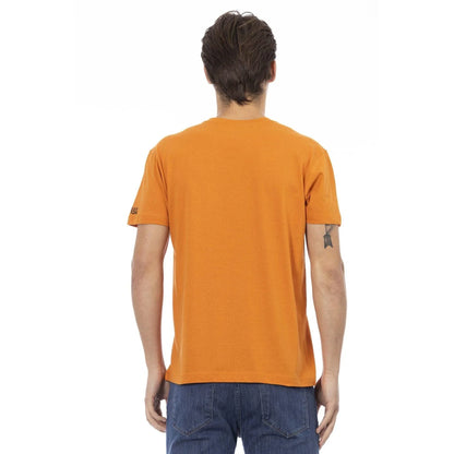 Men V-Neck Short-Sleeves T-Shirt – Breathable - Orange -Guocali